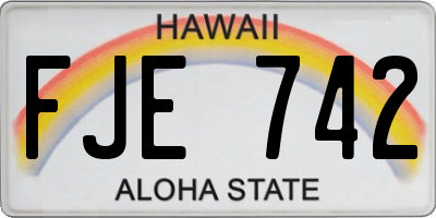 HI license plate FJE742