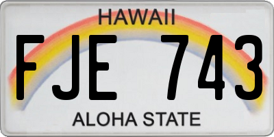 HI license plate FJE743