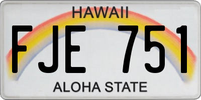HI license plate FJE751