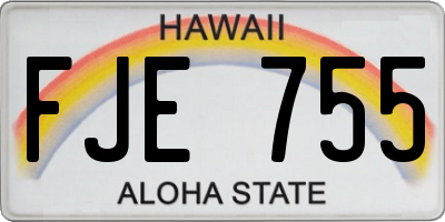 HI license plate FJE755