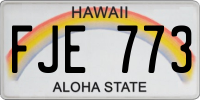 HI license plate FJE773