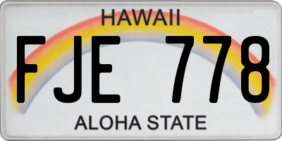 HI license plate FJE778