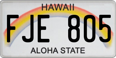 HI license plate FJE805