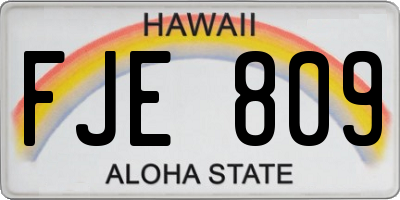 HI license plate FJE809
