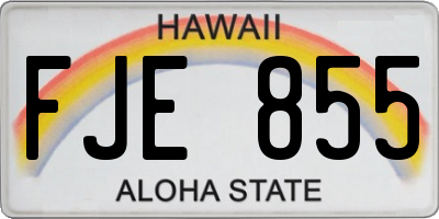 HI license plate FJE855