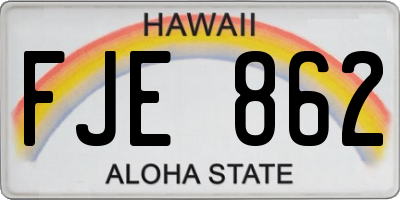 HI license plate FJE862