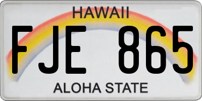 HI license plate FJE865
