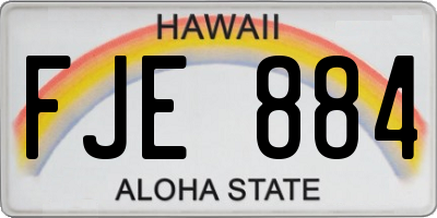 HI license plate FJE884