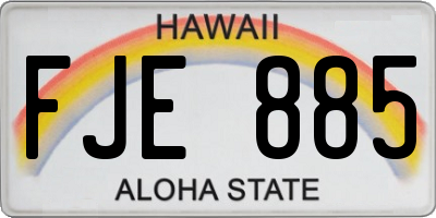 HI license plate FJE885