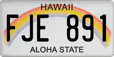 HI license plate FJE891