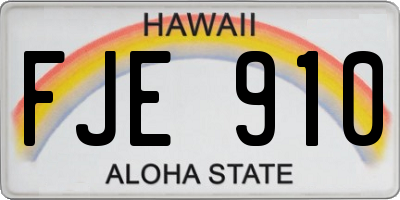 HI license plate FJE910