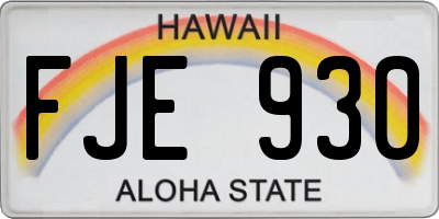 HI license plate FJE930