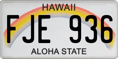 HI license plate FJE936