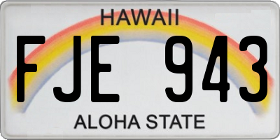 HI license plate FJE943