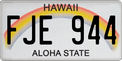 HI license plate FJE944