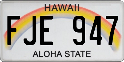HI license plate FJE947
