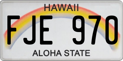 HI license plate FJE970