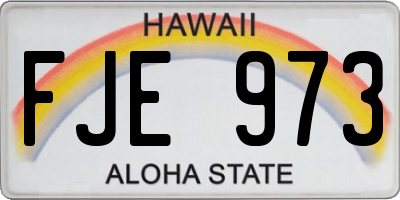 HI license plate FJE973