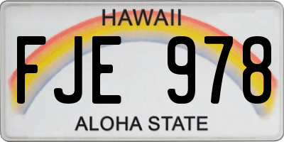 HI license plate FJE978