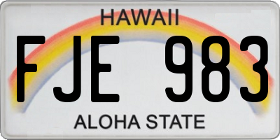 HI license plate FJE983