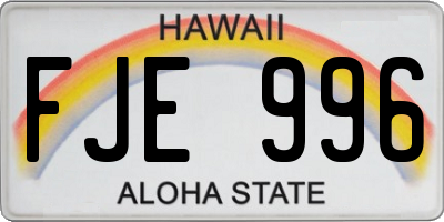 HI license plate FJE996