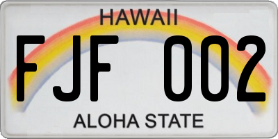 HI license plate FJF002