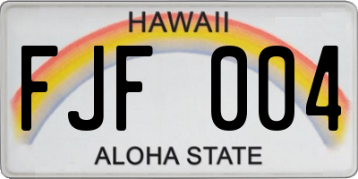HI license plate FJF004