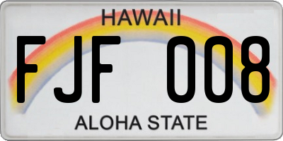 HI license plate FJF008