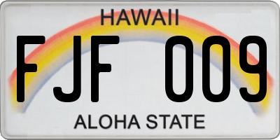 HI license plate FJF009