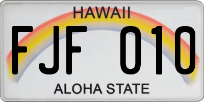 HI license plate FJF010
