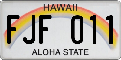 HI license plate FJF011