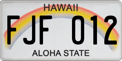 HI license plate FJF012