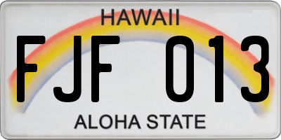 HI license plate FJF013