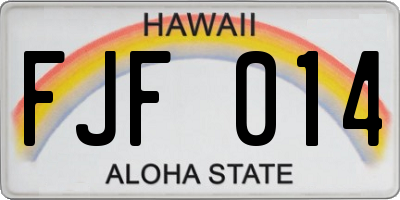 HI license plate FJF014