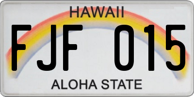 HI license plate FJF015