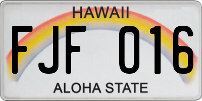 HI license plate FJF016