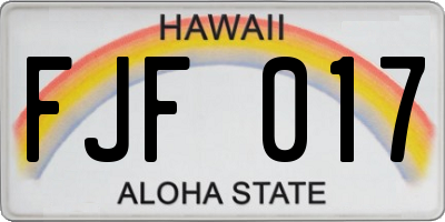 HI license plate FJF017