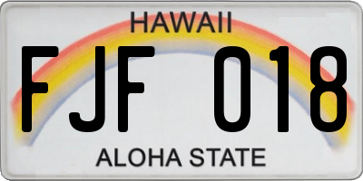 HI license plate FJF018