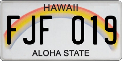 HI license plate FJF019