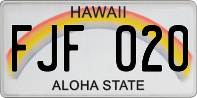 HI license plate FJF020