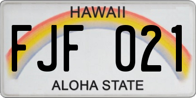 HI license plate FJF021