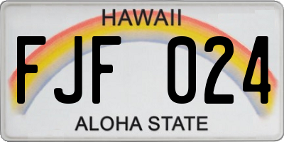 HI license plate FJF024