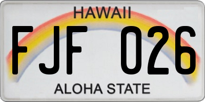 HI license plate FJF026