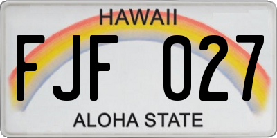 HI license plate FJF027