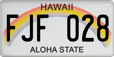 HI license plate FJF028