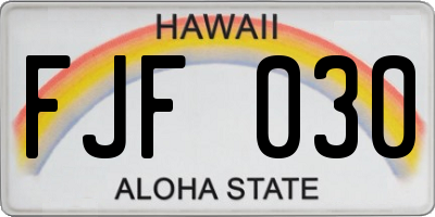 HI license plate FJF030