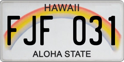 HI license plate FJF031