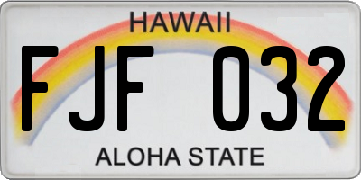 HI license plate FJF032