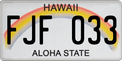 HI license plate FJF033