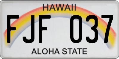 HI license plate FJF037